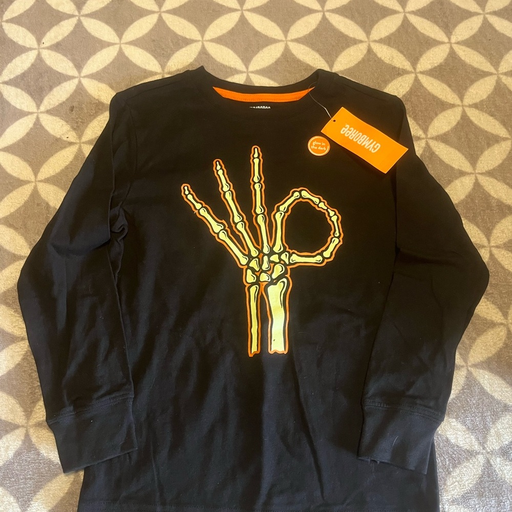 Gymboree Black Long Sleeve Shirt with Skeleton Design